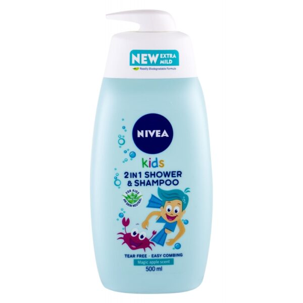 Nivea Kids 2in1 Shower & Shampoo (Duššigeel, lastele, 500ml)